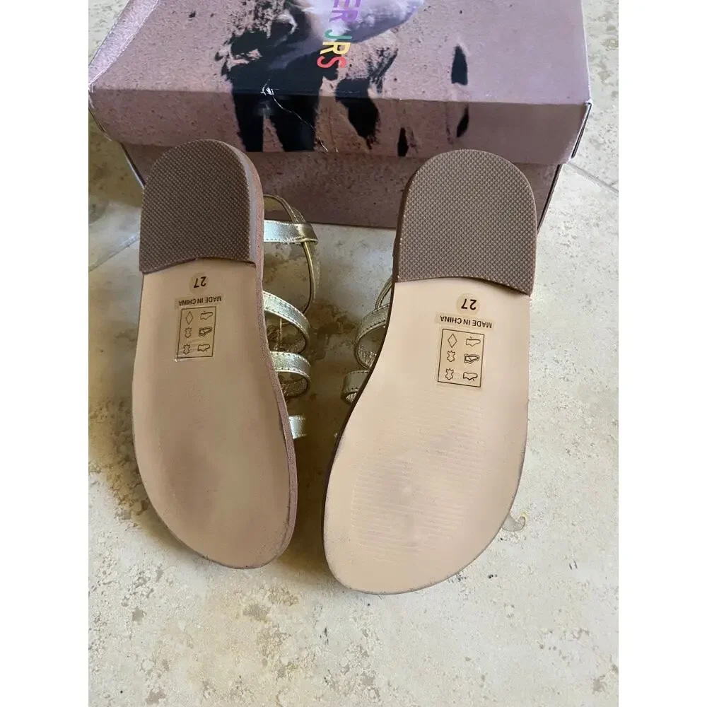 Donald Pliner Jr. New in Box $72 toddler girl's gold strappy sandals, 9.5/10